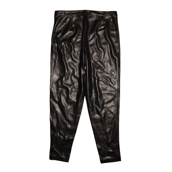 VENUS $79 Black Faux Leather Lace Baroque Ankle Legging Size 16 - Picture 2 of 3